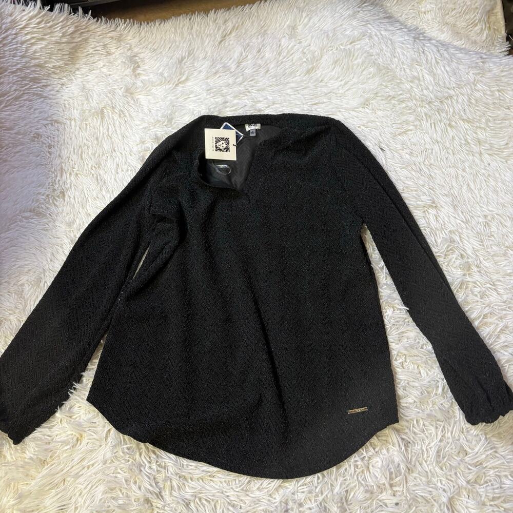 Anne Klein women black pullover sparkle accent medium